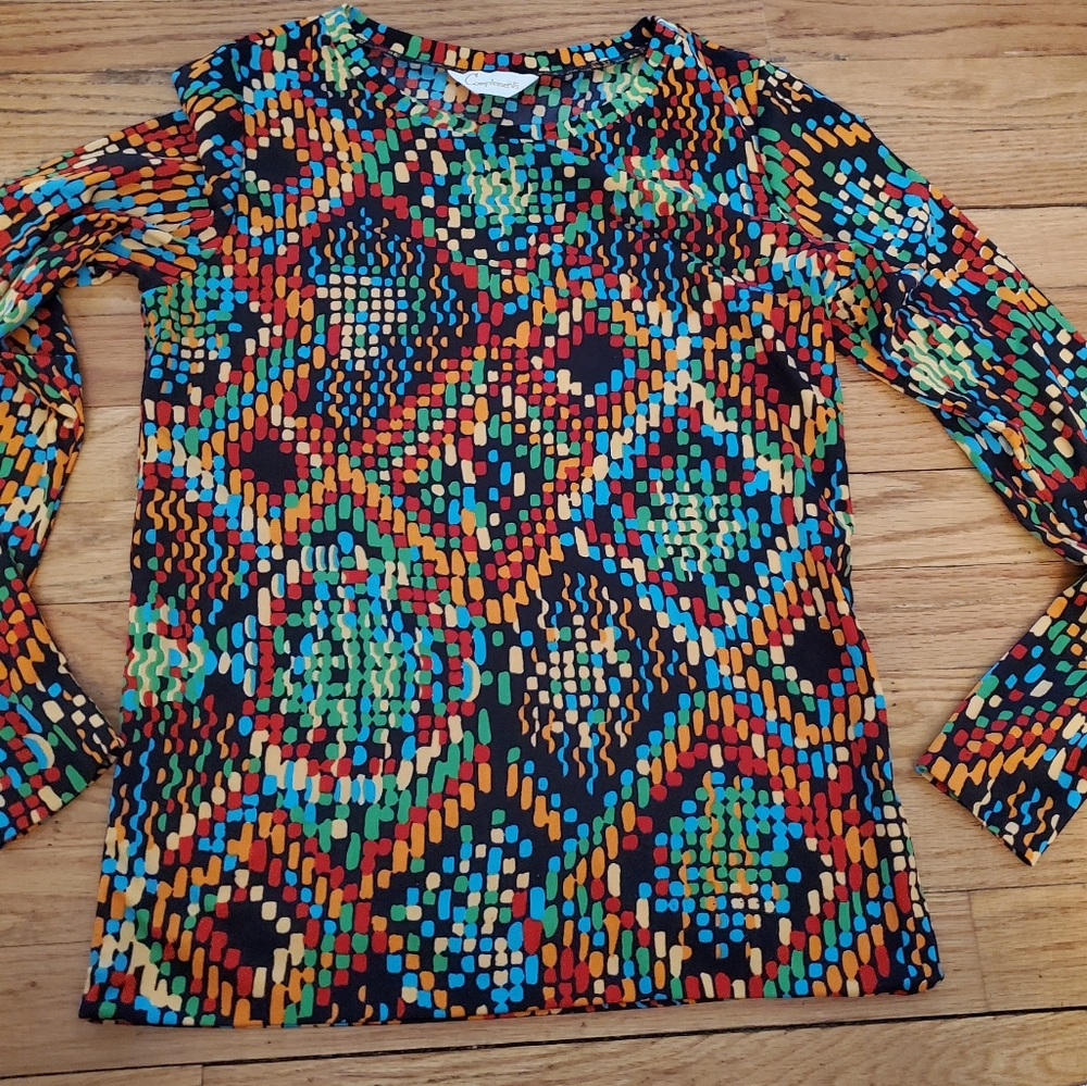 Colorful Geometric Patterned Women's Top